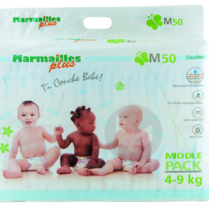 Couches à Scratch Marmailles 04/9Kg Sachet De 50 SYMBIOSE MEDICAL MARMAILLES PLUS