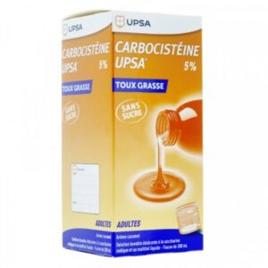 CARBOCISTEINE UPSA 5% ADULTES SANS SUCRE solution buvable édulcorée à la saccharine sodique et au maltitol liquide B/200