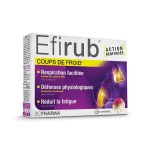 Efirub COUPS DE FROID medicinal box with purple and yellow design and bullet points highlighting respiratory relief, defenses, and fatigue reduction. | G-LaSanté