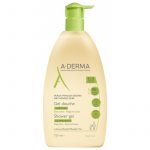 Pale beige A-DERMA shower gel bottle with a green pump, labeled Surgras Ultra-Rich, 750 ml | G-LaSanté