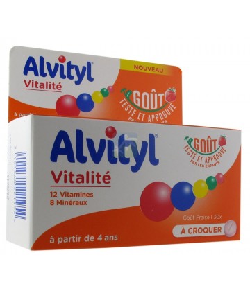ALVITYL Vitalité - Comprimés à croquer goût fraise